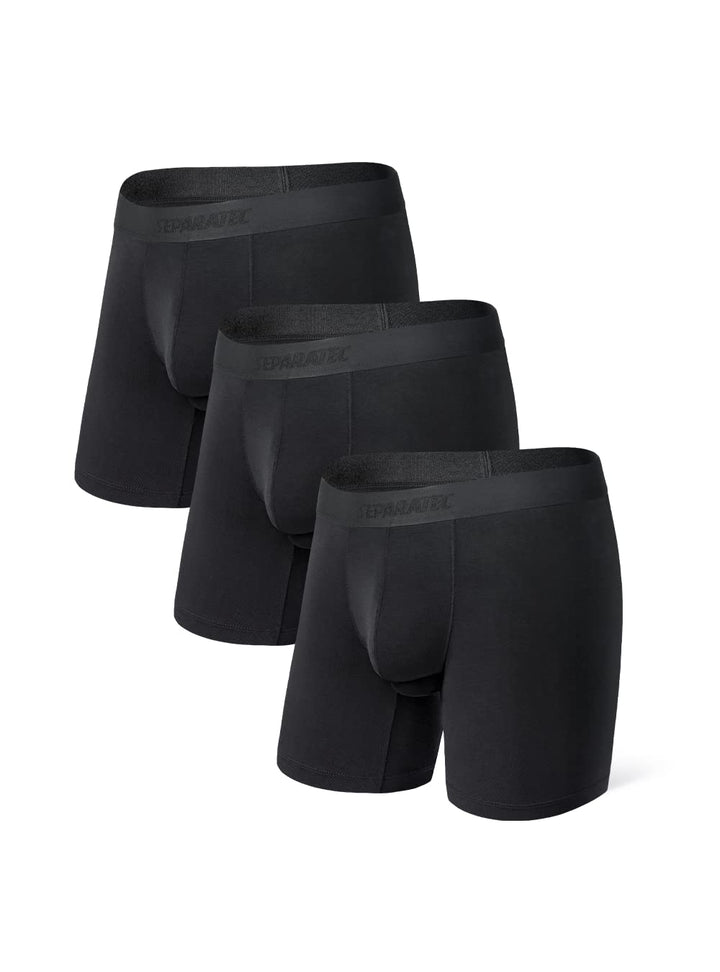 Separatec Herren Boxershorts Mehrfachpack Doppelbeutel Dual Pouch, Bambus Unterhosen Männer, Stretck