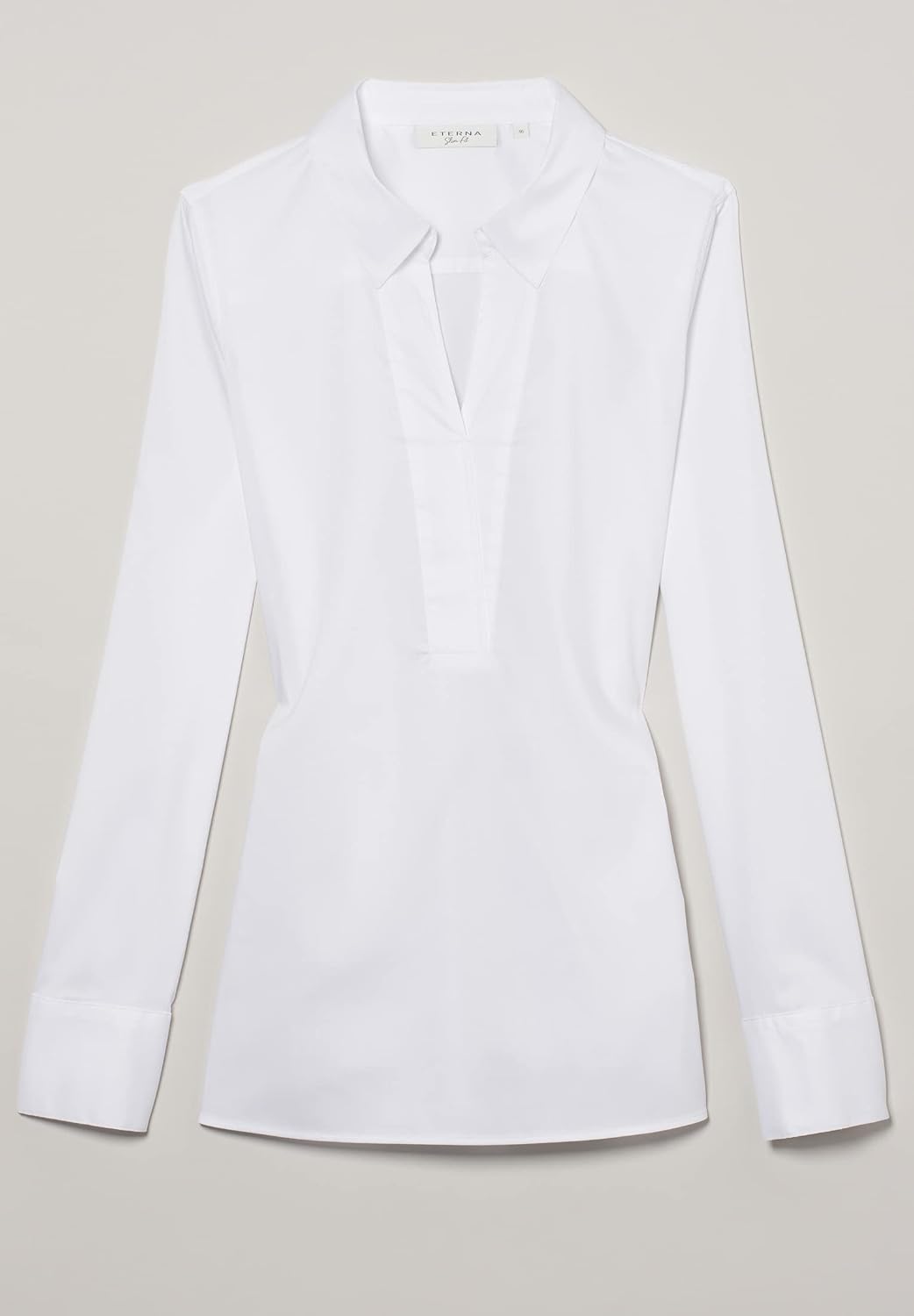 eterna Fitted Bluse Langarm Performance Hemdkragen Stretch Grösse 38 Weiss, 38 Weiss