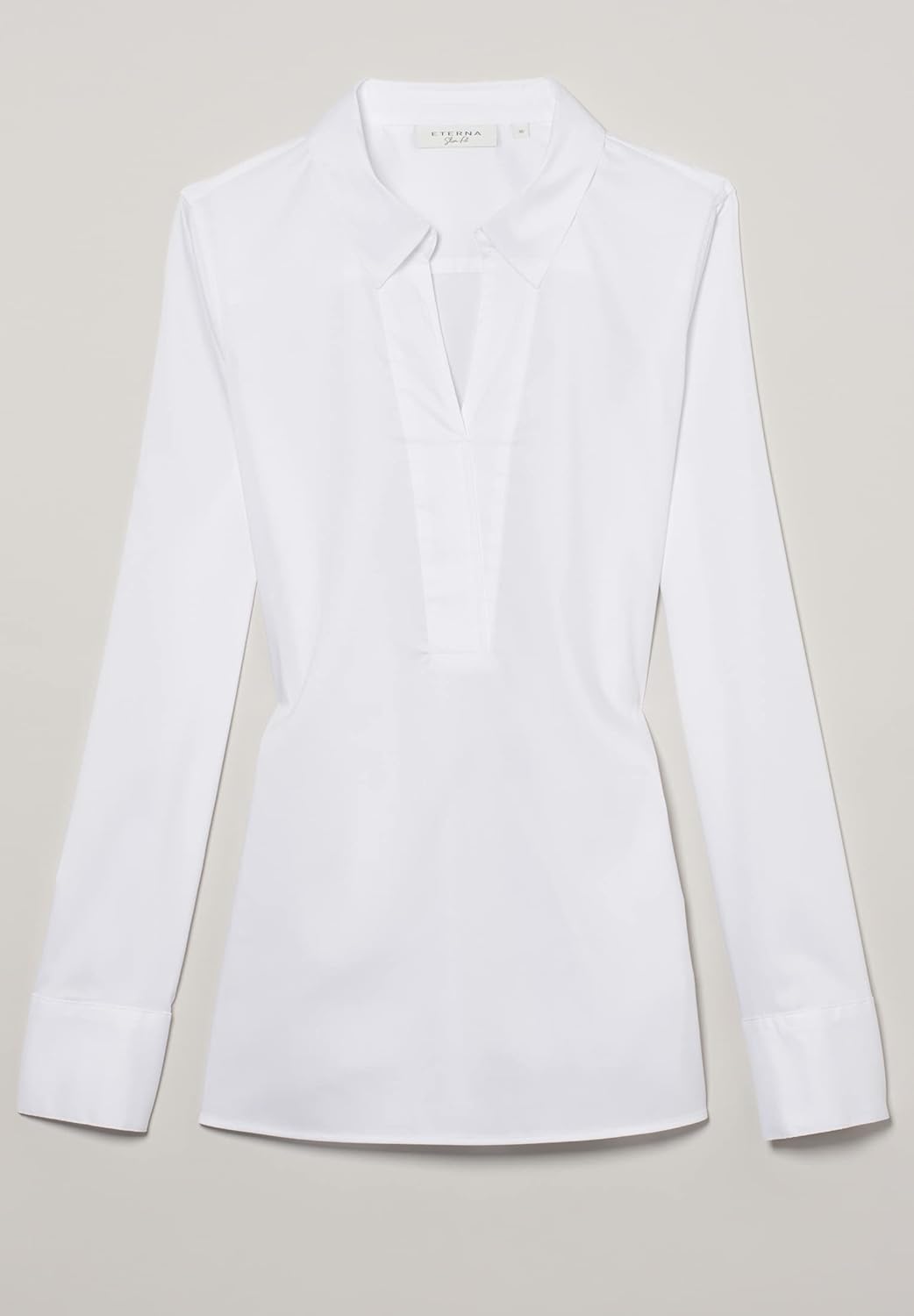 eterna Fitted Bluse Langarm Performance Hemdkragen Stretch Grösse 38 Weiss, 38 Weiss