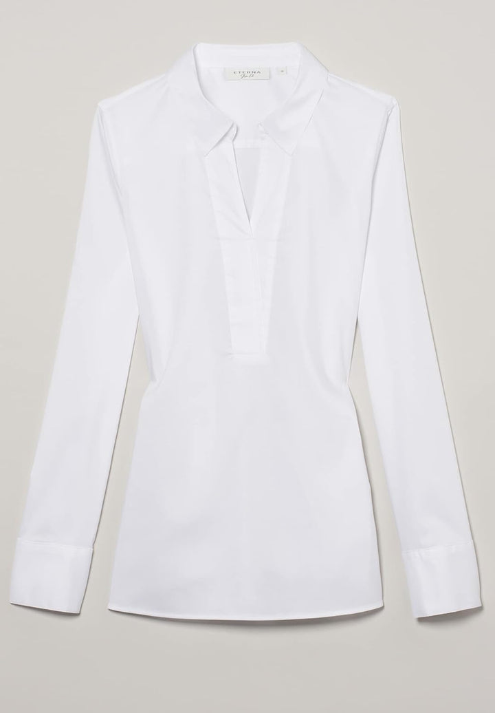 eterna Fitted Bluse Langarm Performance Hemdkragen Stretch Grösse 38 Weiss, 38 Weiss