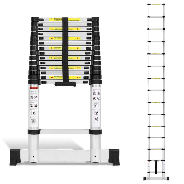 Ansobea Teleskopleiter 4.4m Multifunktion Teleskop-Design Alu-teleskopleiter Fingerschutz Ausziehlei