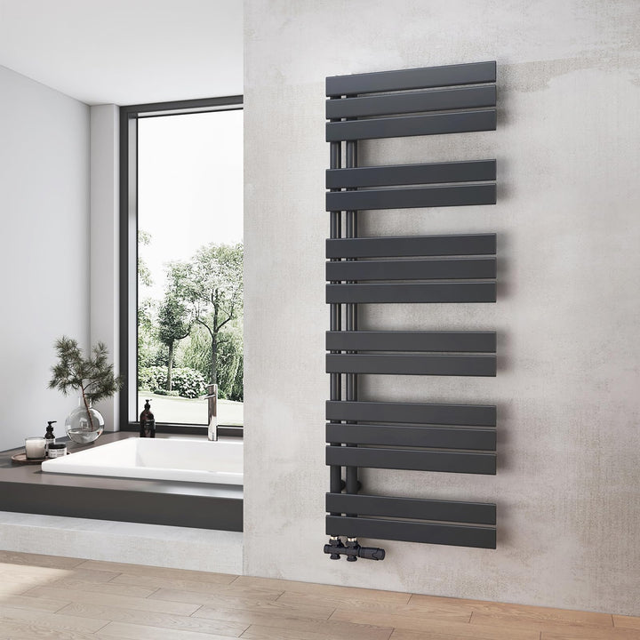 Heilmetz Badheizkörper Anthrazit Handtuchtrockner Heizung 500 x 1385 mm Bad Heizkörper Handtuchheizk