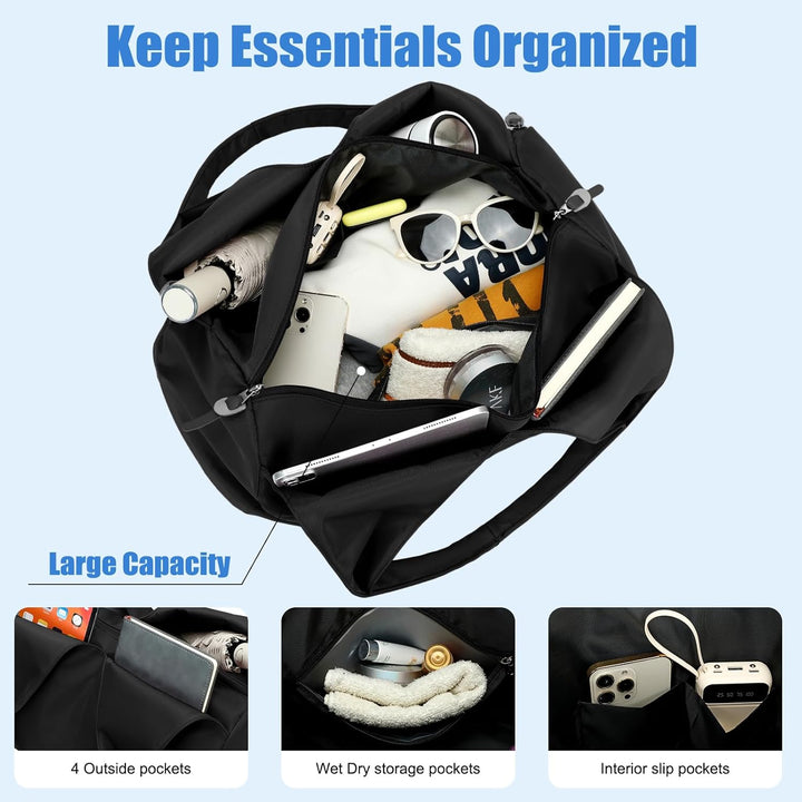 Sporttasche für Damen und Herren mit Schuhfach & Nassfach Weekender Reisetasche Freizeit Handtasche