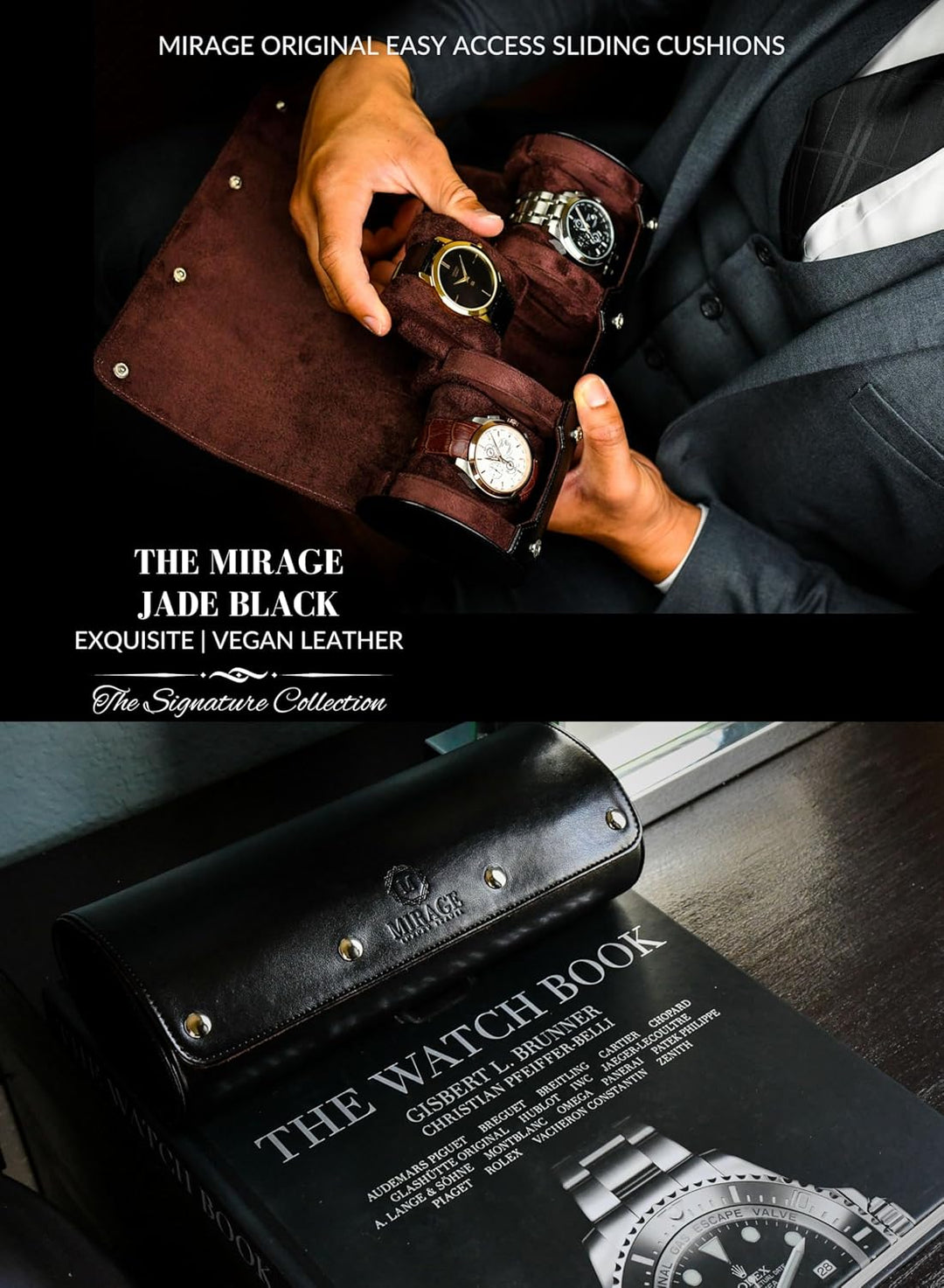 Watch Roll Case for Men - Watch Travel Case - Storage Organizer and Display - Mirage Watch Roll Case