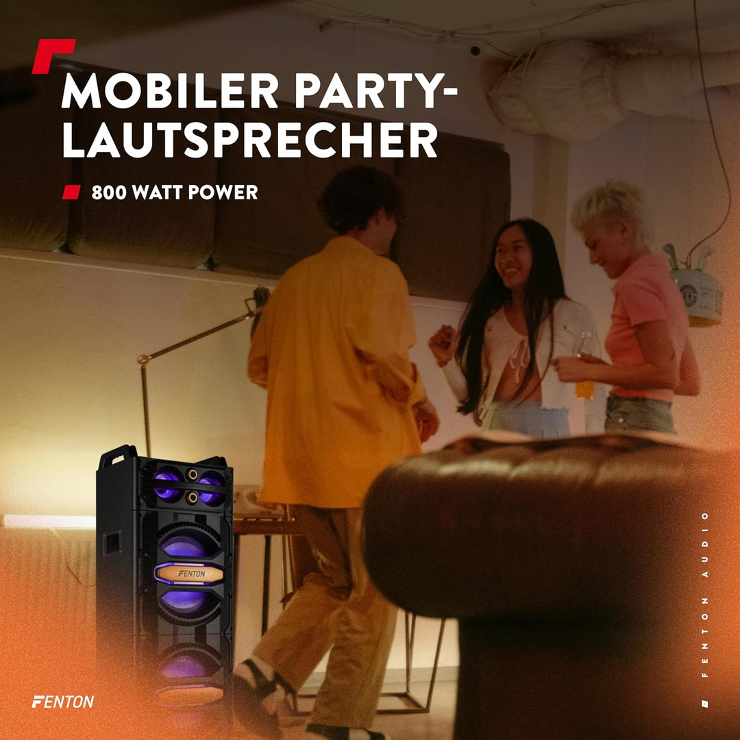 Fenton LIVE2102 - Partybox Bluetooth, Karaoke Maschine, Musikbox Bluetooth Gross, Karaoke Anlage mit