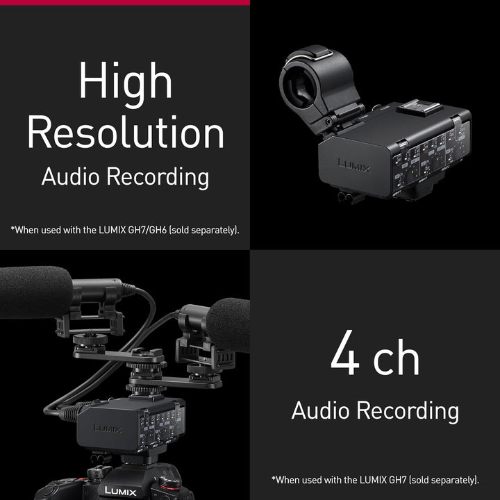 Panasonic Lumix DMW-XLR2 XLR-Mikrofonadapter für die Panasonic Lumix DC-GH7, 32-Bit-Float-Aufnahme,