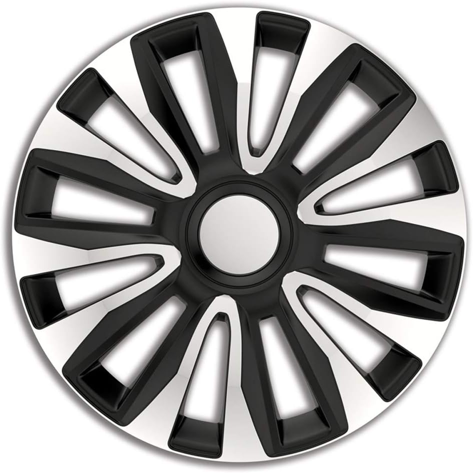 AUTO-STYLE Satz Radzierblenden Avalone 16-Zoll Silber/Schwarz Silber/Schwarz 16-Zoll, Silber/Schwarz