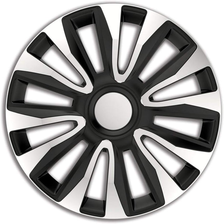 AUTO-STYLE Satz Radzierblenden Avalone 16-Zoll Silber/Schwarz Silber/Schwarz 16-Zoll, Silber/Schwarz