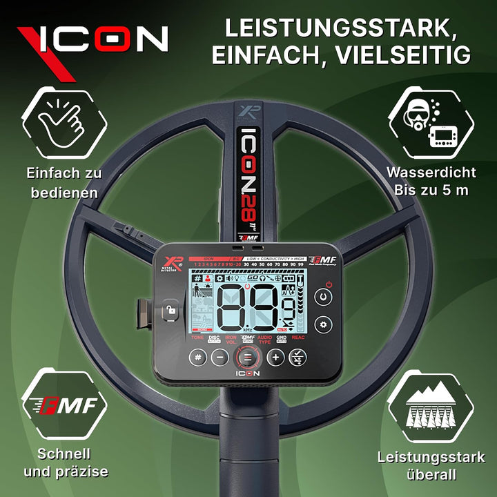 XP Metal Detectors ICON Adventure Pack - WSAXL Stereo-Kopfhörer, MI-6 Pinpointer, FMF 28cm Suchspule