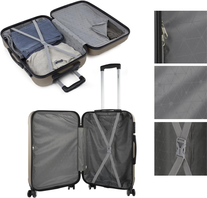 ITACA - Reisekoffer der Firma, Set mit 4 Rädern – Set Travel Cases ABS – Set Sturdy and Light Travel