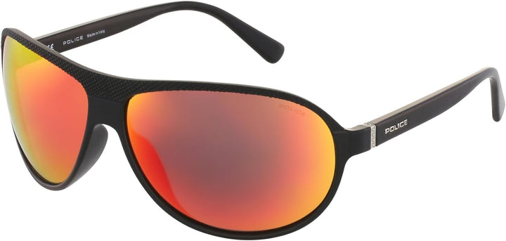 Police Sonnenbrille S1857-7EPR-66 Oval Sonnenbrille 66, Schwarz