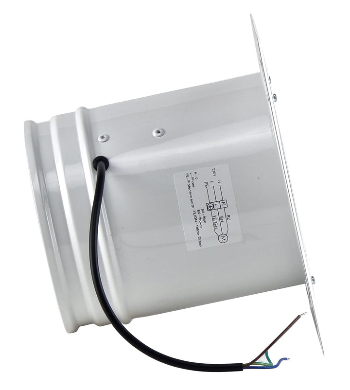 Steinberg14 Weiss Ø 160mm Rohrlüfter Wand Radiallüfter Ventilator Wandflansch Zu-Abluft, Metall Ø 16