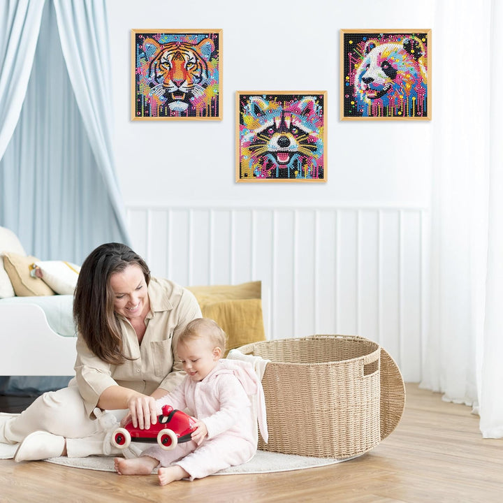 Yunruily 6er Set Diamond Painting Kinder - Funny Tiere Diamant Painting Kinder,Diamond Painting Kind