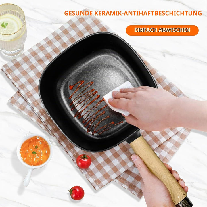 Audecook Elektrischer Hot Pot mit Dampfgarer, 2L/20cm Antihaft Elektropfanne mit Keramikglasur, Trag