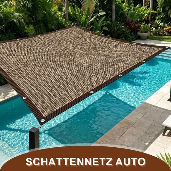 Schattierungsnetz,Schattiernetz mit ösen,80% UV-Beständiges Schattennetz für gewächshaus, Wiederverw
