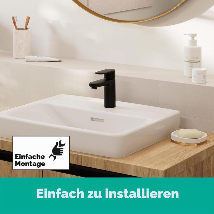 hansgrohe Waschtischarmatur Vernis Shape, Wasserhahn Bad mit Auslauf Höhe 190 mm, Badarmatur wassers
