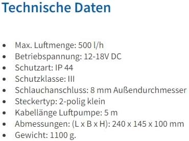 Solar Ersatz- und Einzelpumpe PowerStone - Teichbelüfter Pumpe 12-18 V DC Betriebsspannung - maximal