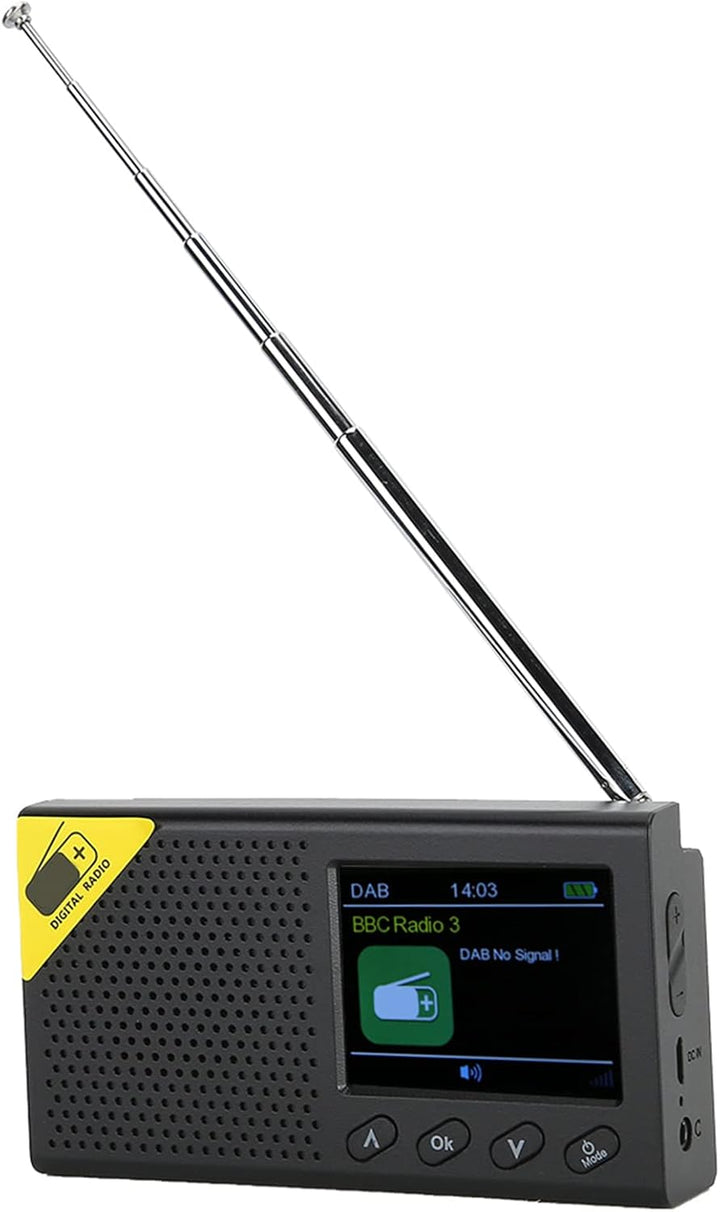 Tragbares Radio, FM DAB DAB + 2,4-Zoll-LCD-Display, Digitalradio, Kabelloses Bluetooth-Stereoradio,