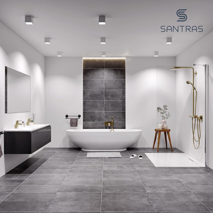 SANTRAS® Duschschlauch PREMIUM Bronze 2,00 m mit Durchflussbegrenzer – Besonders flexibler Brausesch