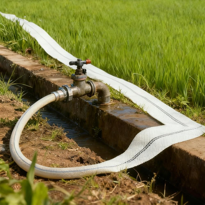 oupadosØ 32 mm(1 1/4 Zoll) 20 m Gewebeschlauch Zubehör(4 Klemmen) Für Tauchpumpen Oder Schmutzwasser