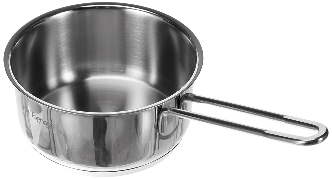 Tognana vanitosa Bratentopf 16 cm mit 1 Griff, Edelstahl, Silber