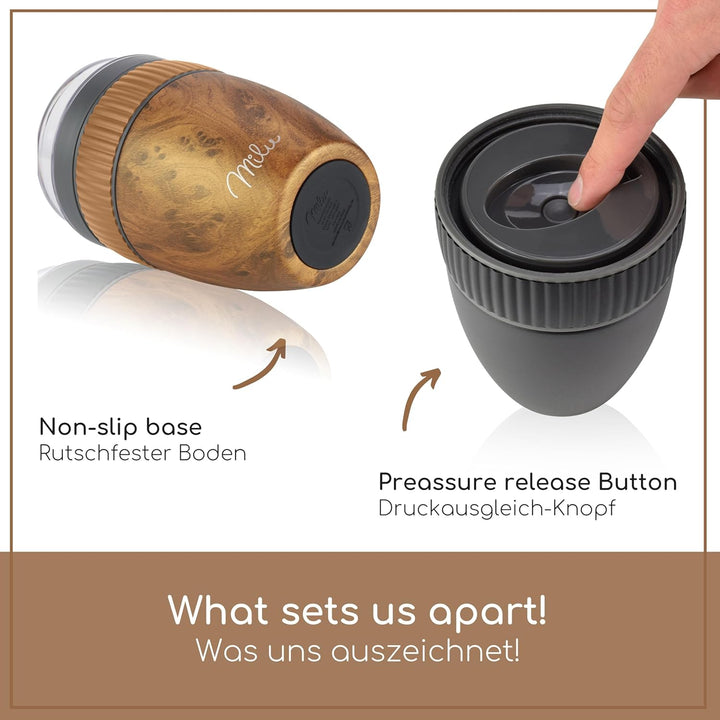 Milu Müslibecher to go 400ml "MüsliMax" I isolierter Edelstahl Joghurtbecher für Müsli I auslaufsich