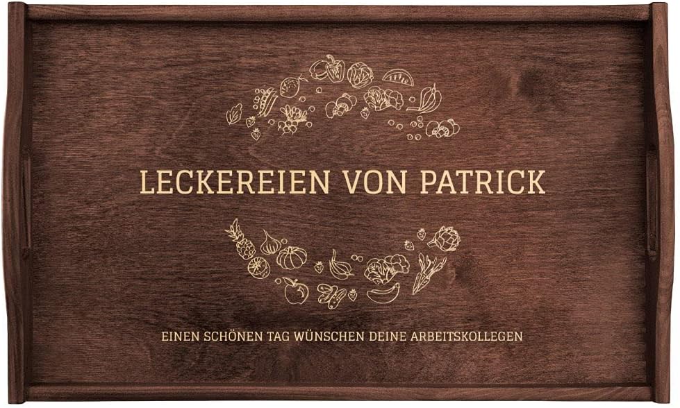 Maverton Serviertisch mit Gravur - personalisiert - Snack-Tablett mit Griffen - klappbare Beine - er