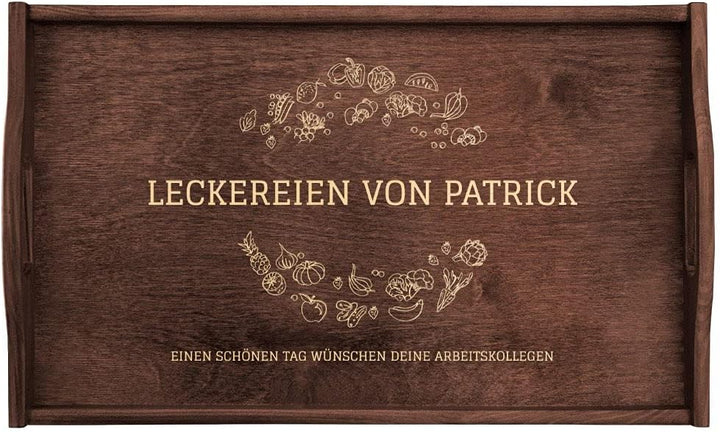 Maverton Serviertisch mit Gravur - personalisiert - Snack-Tablett mit Griffen - klappbare Beine - er