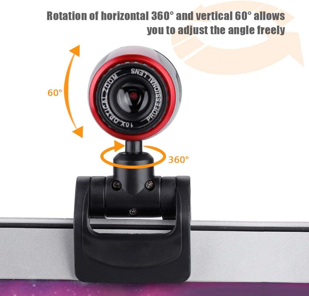 Annadue 360 ° USB 2.0 Full HD Webcam Online Arzt Termin Webkamera mit MIC 16MP HD Webcam Webkamera C