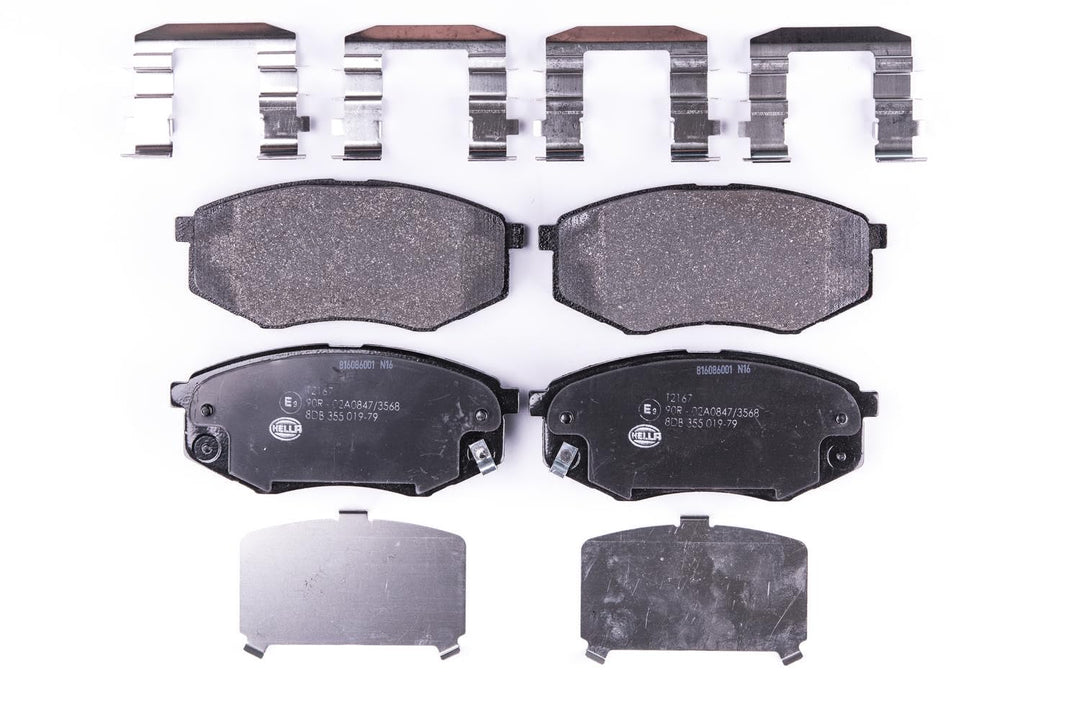 HELLA PAGID 8DB 355 019-791 Bremsbelagsatz - T2167 - Dicke/Stärke: 17.7mm - mit akustischer Verschle
