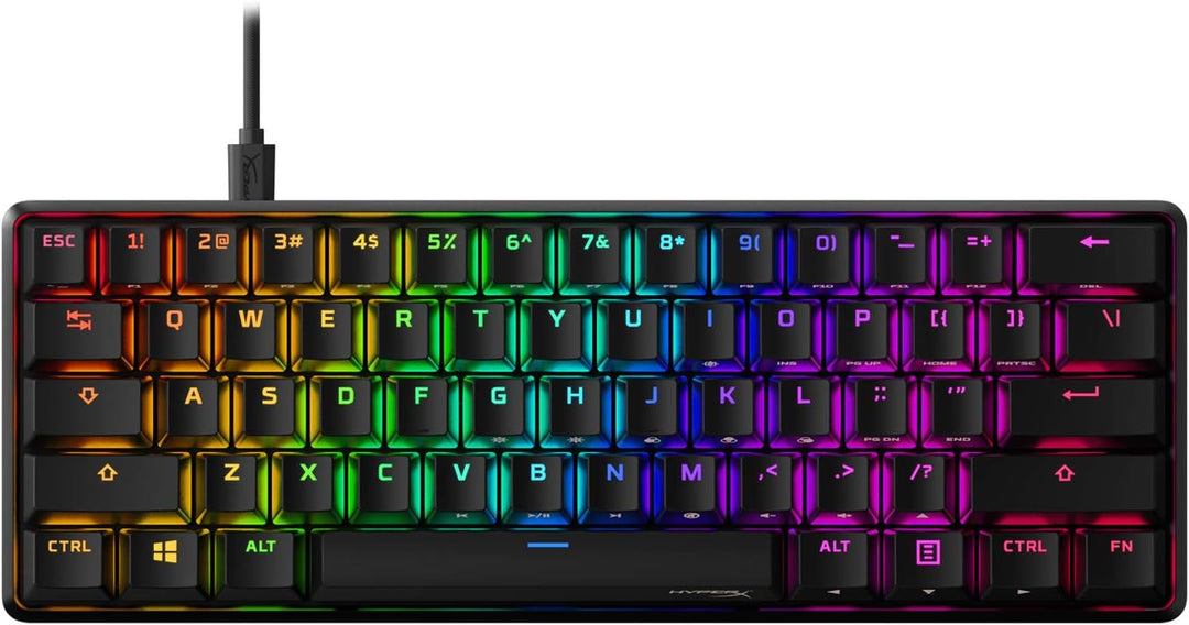 HyperX Alloy Origins 60 - Mechanische Gaming-Tastatur, Schwarz & Pulsefire Haste Gaming-Maus – Ultra
