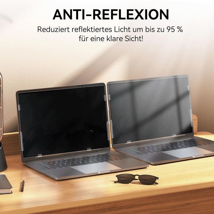 Blickschutzfilter für Laptop 14 Zoll 16:10 Sichtschutz, Blickschutzfolie Anti Blaulicht Blendschutz,