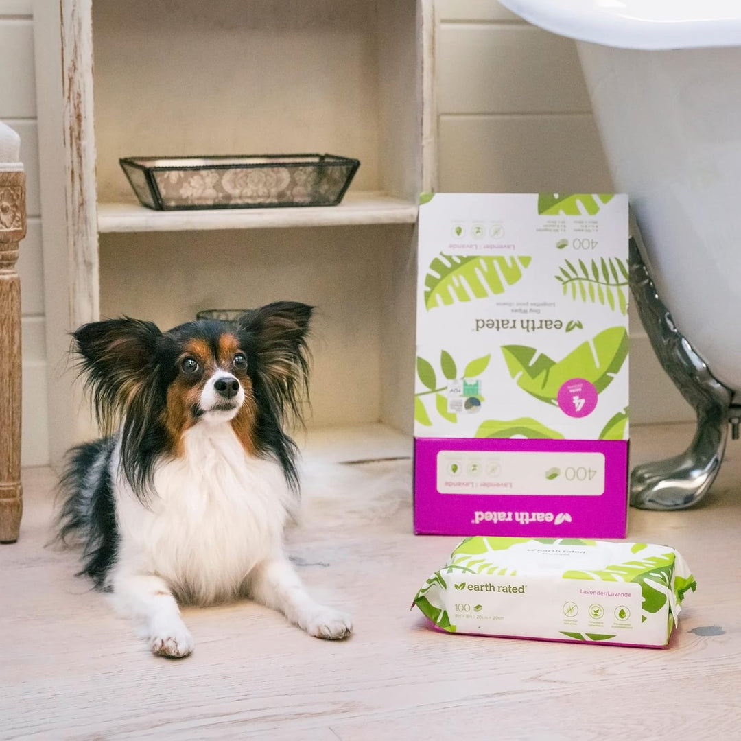 Earth Rated Feuchttücher für Hunde, Dicke Pflegetücher auf pflanzlicher Basis zur einfachen Anwendun