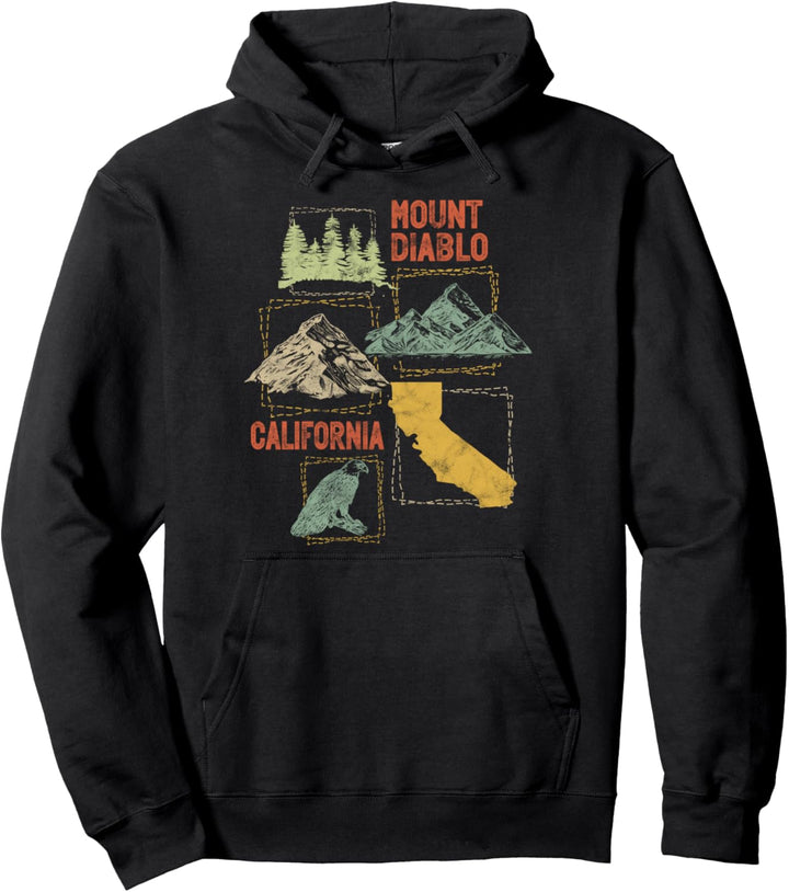 Mount Diablo Vintage Berge Wandern Kalifornien Retro Pullover Hoodie