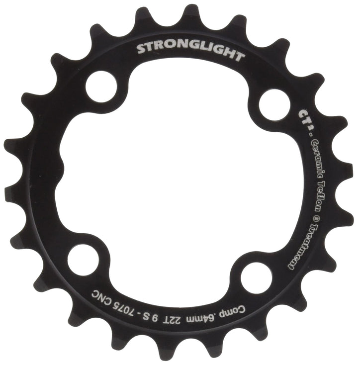 Stronglight Kettenblatt MTB 104/64 Ct 22 Schwarz, 22 Schwarz