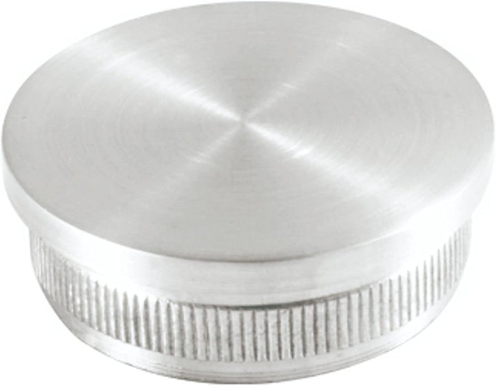 5 x Edelstahl Endkappe, Rohrverschluss,Rohrstopfen flach mit Rändel für Ø 42,4 mm Handlauf 5 Endkapp