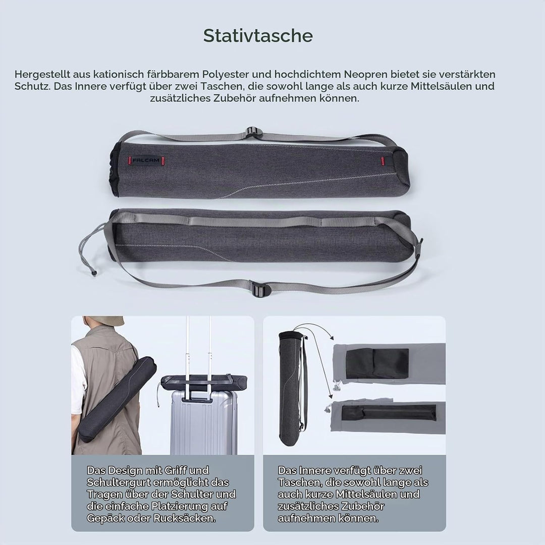 Falcam TreeRoot 61" F38 Pro Quick Lock Reise-Kamerastativ, mit 360-Grad-Dämpfungs-Kugelkopf, Tragkra