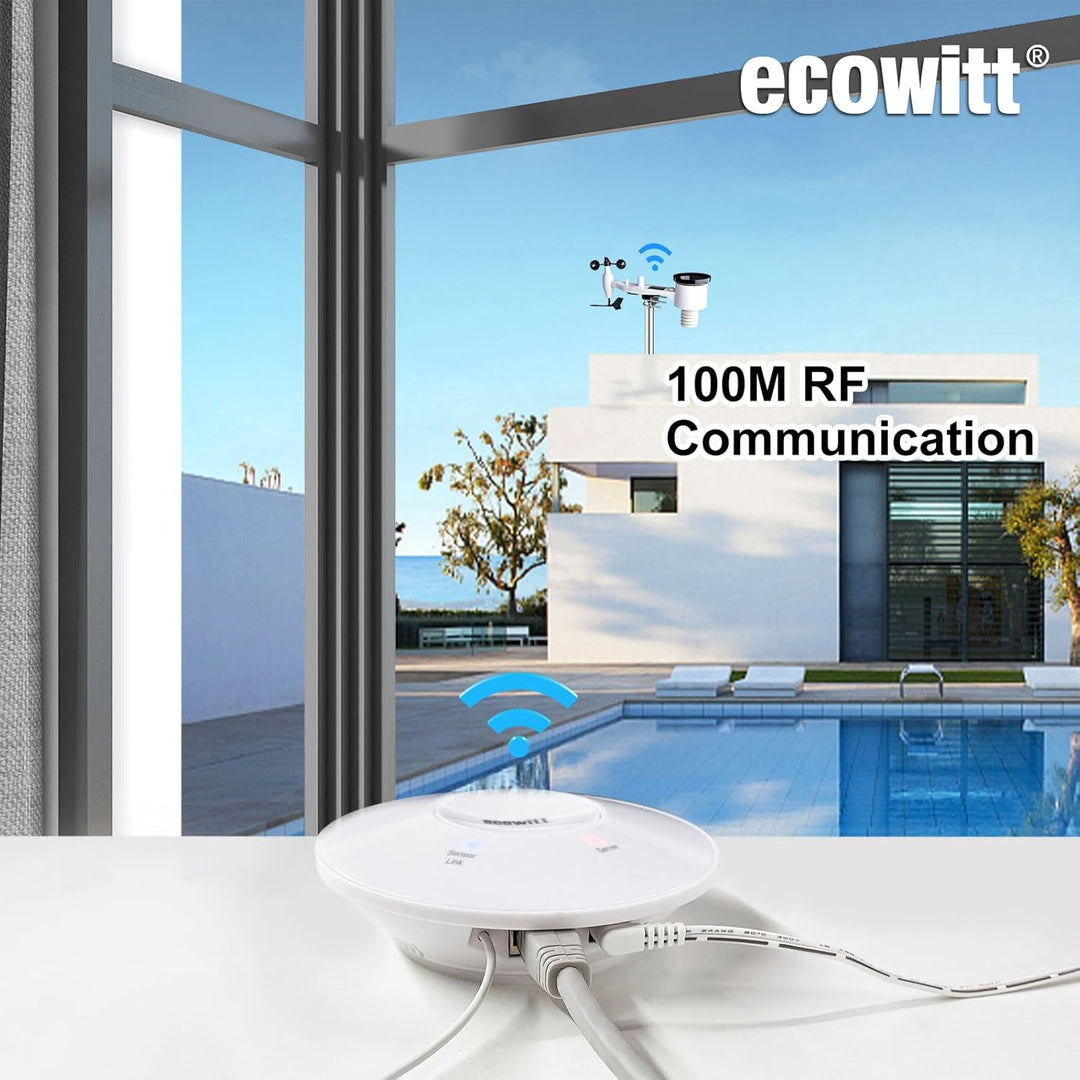 ECOWITT Wetterstation funk mit Aussensensor, Drahtlose Wetterstation Array WS69, mit 3 in 1 WiFi/Wir