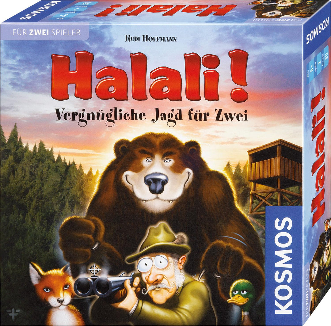 KOSMOS 691837 Halali! - Vergnügliche Jagd für Zwei, Spiel für Zwei Personen, Brettspiel für genau 2
