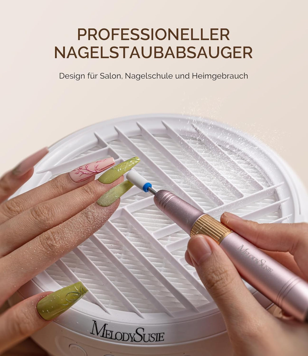 MelodySusie Staubabsaugung für Nägel, HPro Kompaktes Vakuum Professionell Nagelstaubsauger mit Filte