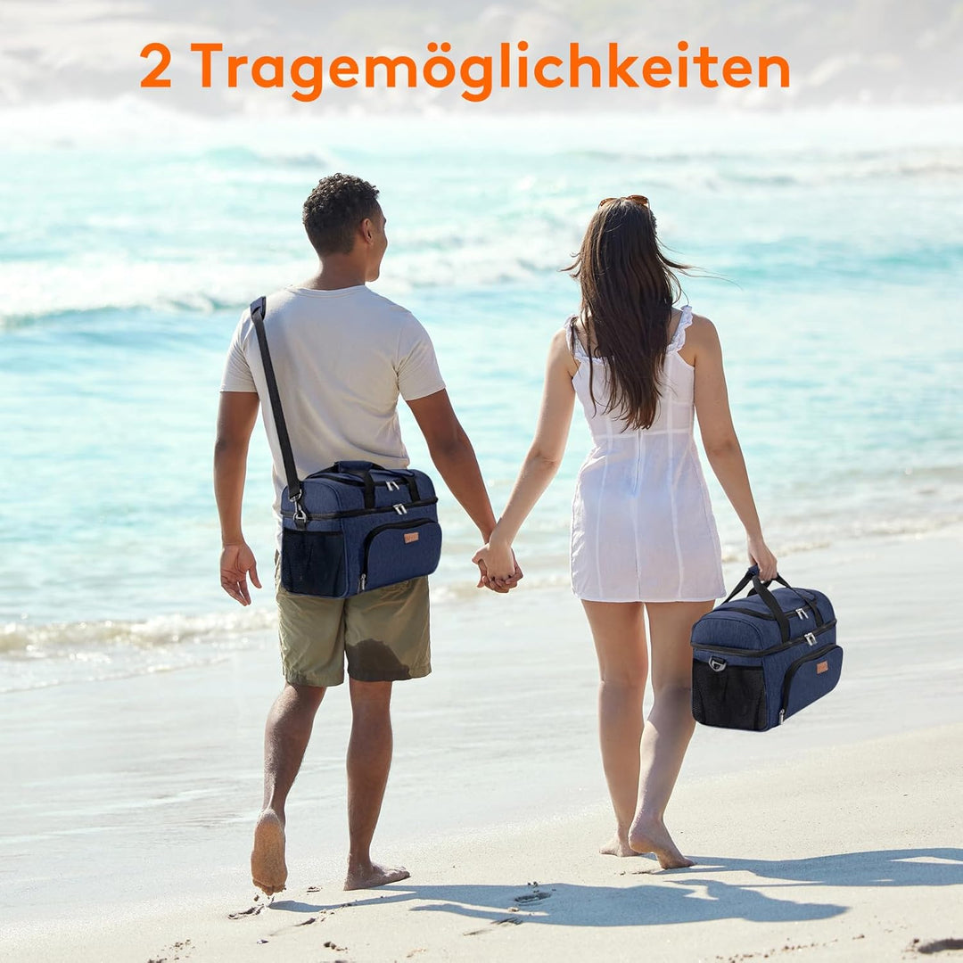 Lifewit grosse Kühltasche für 32 Dosen, isolierte Lunch-Tasche, leichte, tragbare Kühltasche, doppel