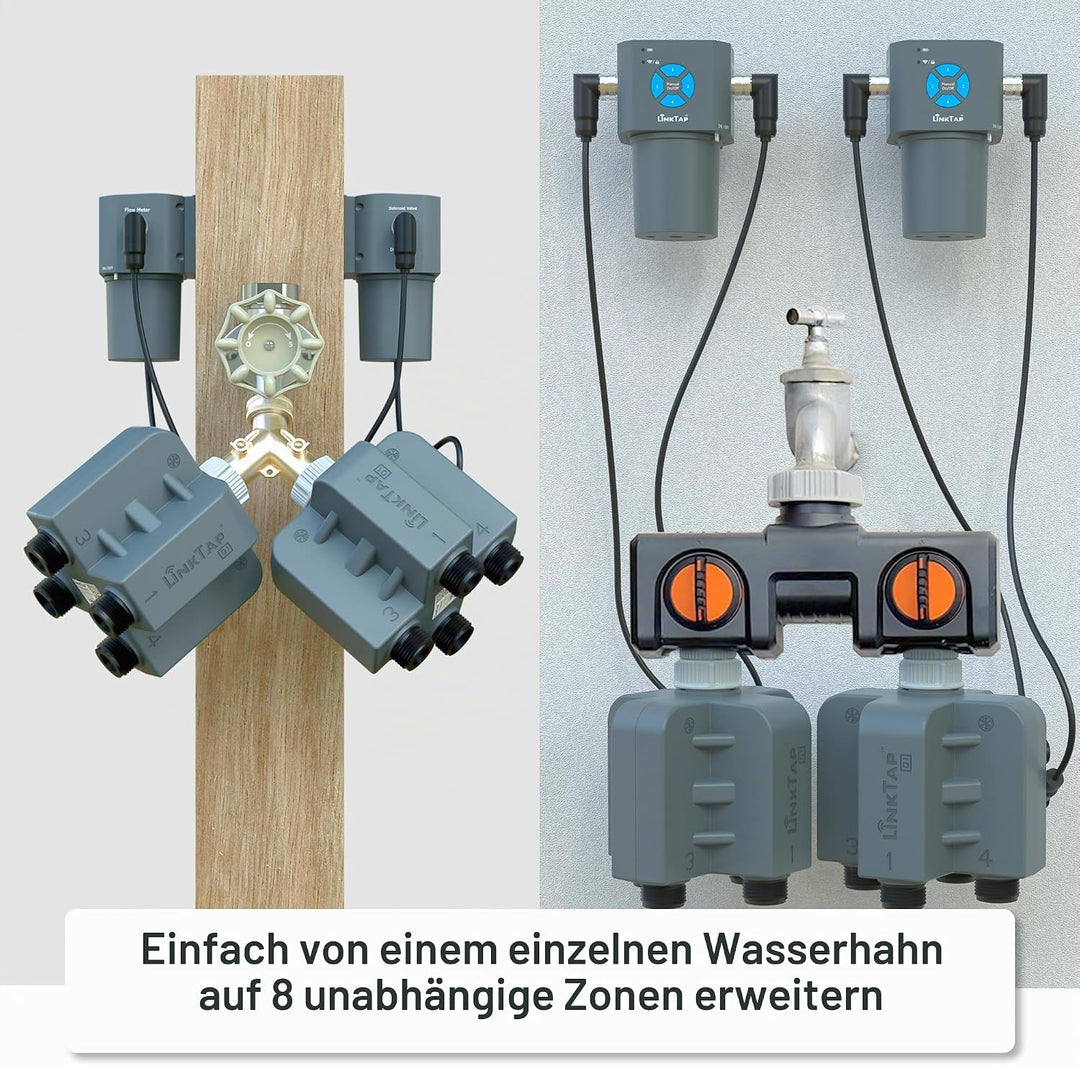 LinkTap Q1 Drahtlose Bewässerungscomputer, Erfordert Gateway, 4-Zonen Smart Bewässerungssteuerung, 4
