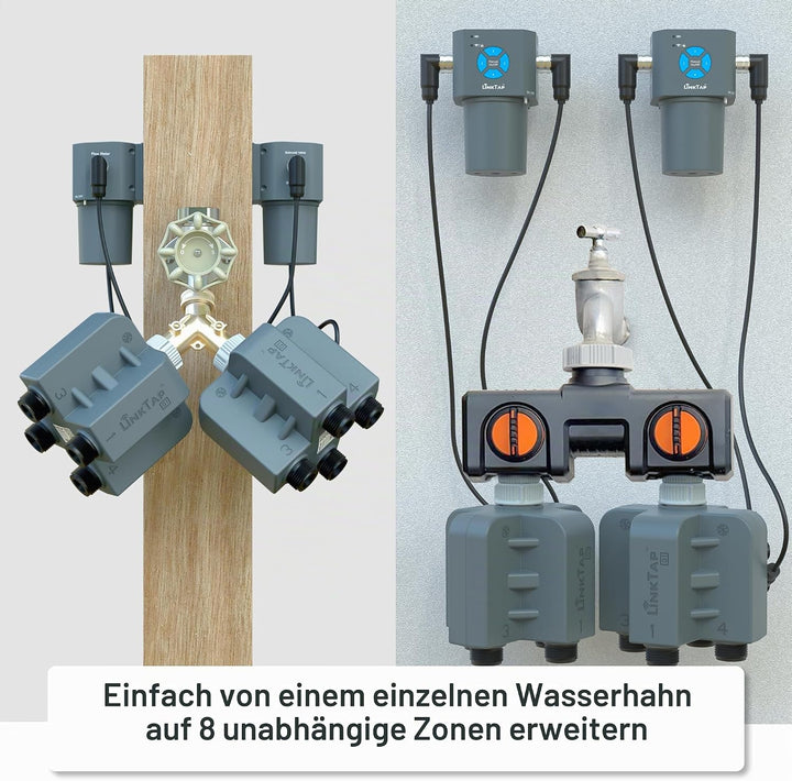 LinkTap Q1 Drahtlose Bewässerungscomputer, Erfordert Gateway, 4-Zonen Smart Bewässerungssteuerung, 4