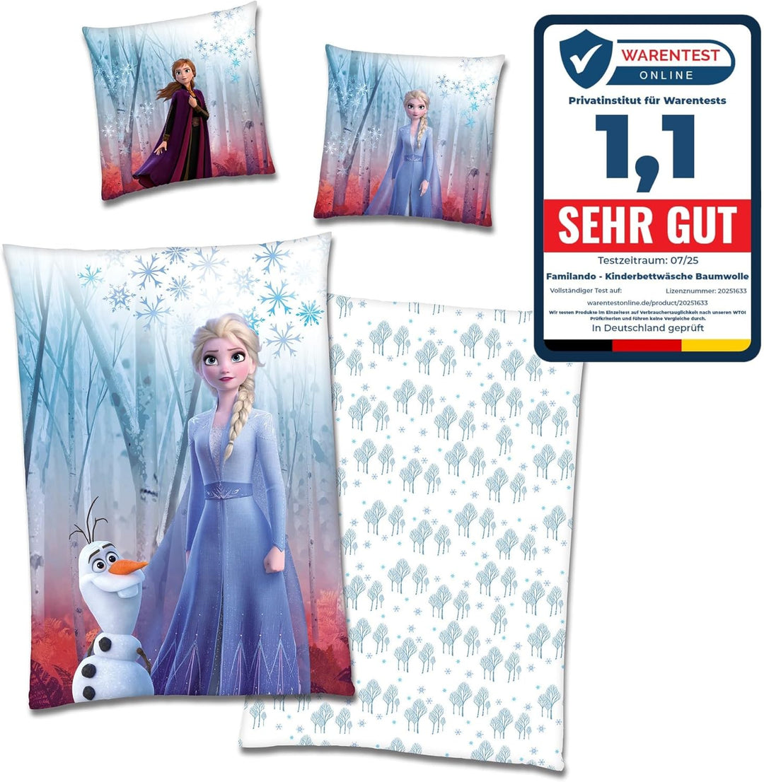 Familando Warme Frozen Die Eiskönigin Bettwäsche für Mädchen · Fleece Mädchenbettwäsche 135x200 80x8