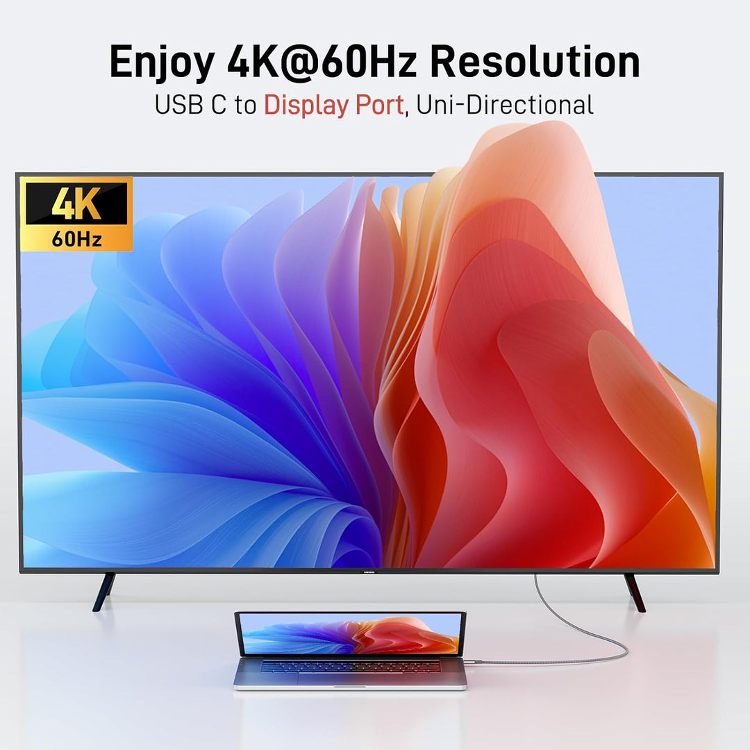 acer USB C Displayport Kabel (4K@60Hz, 2K@165Hz), Typ C Thunderbolt 3/4 auf DP Kabel mit MST, Freesy