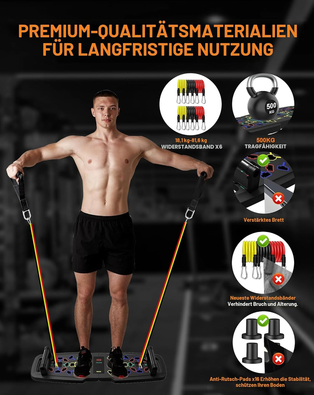 22-in-1 Home Gym Equipment, Portable Push Up Stands Press Up Board Handles for floor Home Gym System