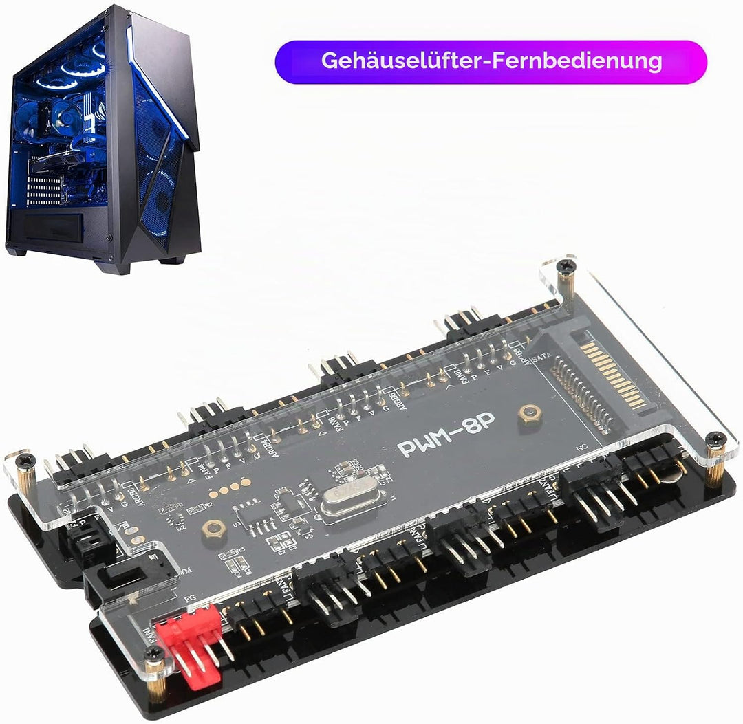 ARGB Controller argb controller fernbedienung PWM+ARGB Zwei in einem Gehäuse Lüfter Hub, 8 5 V3 Pin