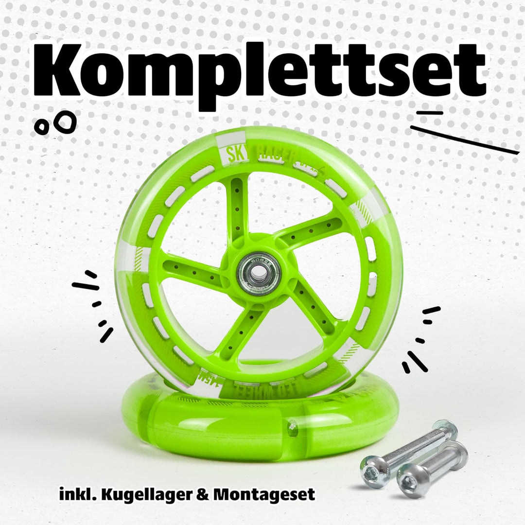 Apollo City Scooter 145mm Ersatzräderset Pro Wheels - ABEC 7 Kugellager, Roller Rad Ersatz-Räder pas