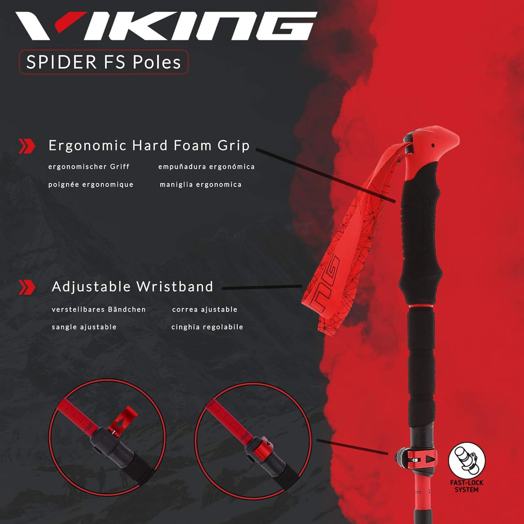 Viking Spider FS Carbon Wanderstöcke faltbar Teleskop Wanderstöcke Teleskop Trekkingstöcke faltbar W