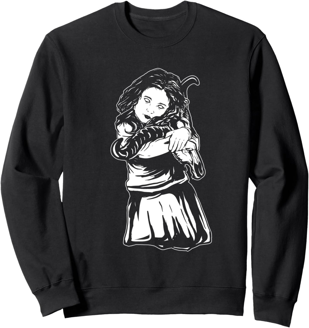 Satanic Evil Devil Demon Demonic Girl Baphomet Horns Skull Sweatshirt